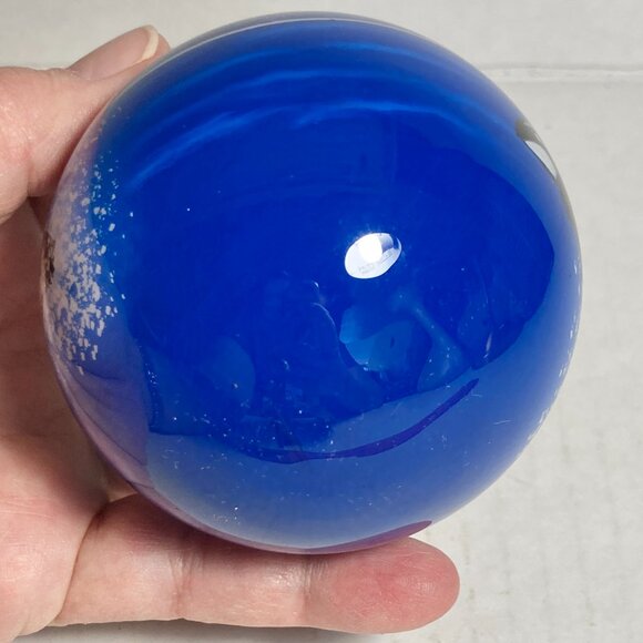 Vintage Orca Whale Christmas Ornament Seward Alaska Glass Ball Inside Painted - Picture 10 of 16